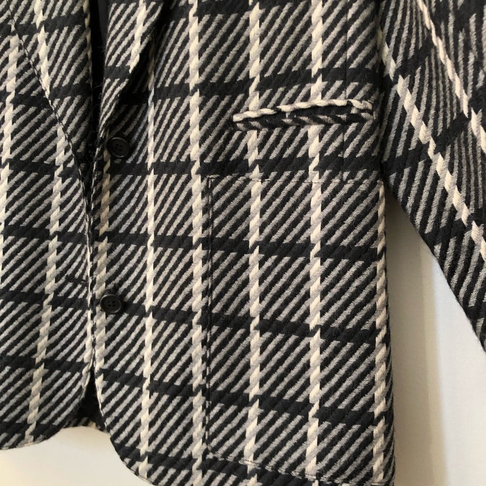vintage wool blazer striped single breast wool coat harve benard size 4 - Picture 4 of 5